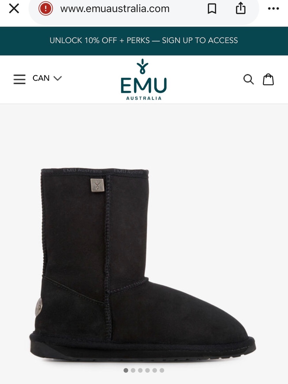 Emu Black Suede Mid-Calf Plush-Lined Boot